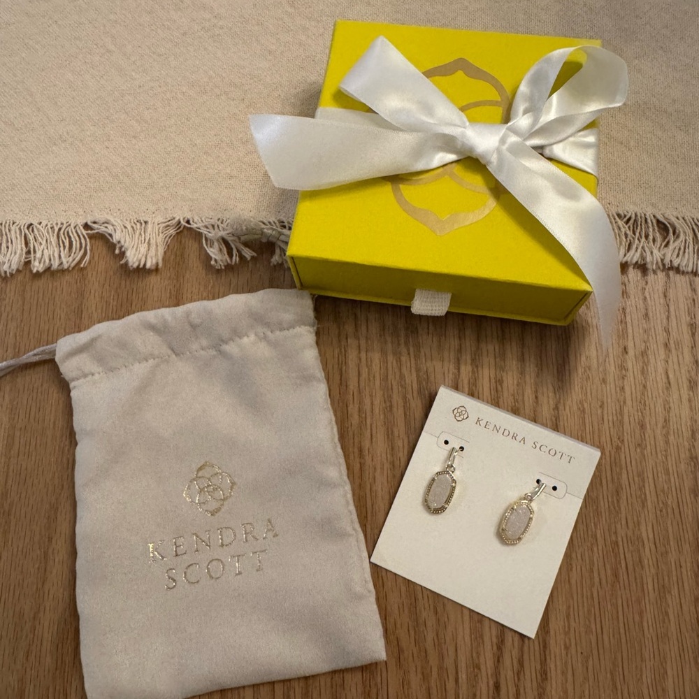 Kendra Scott Silver Earrings with Gift Box